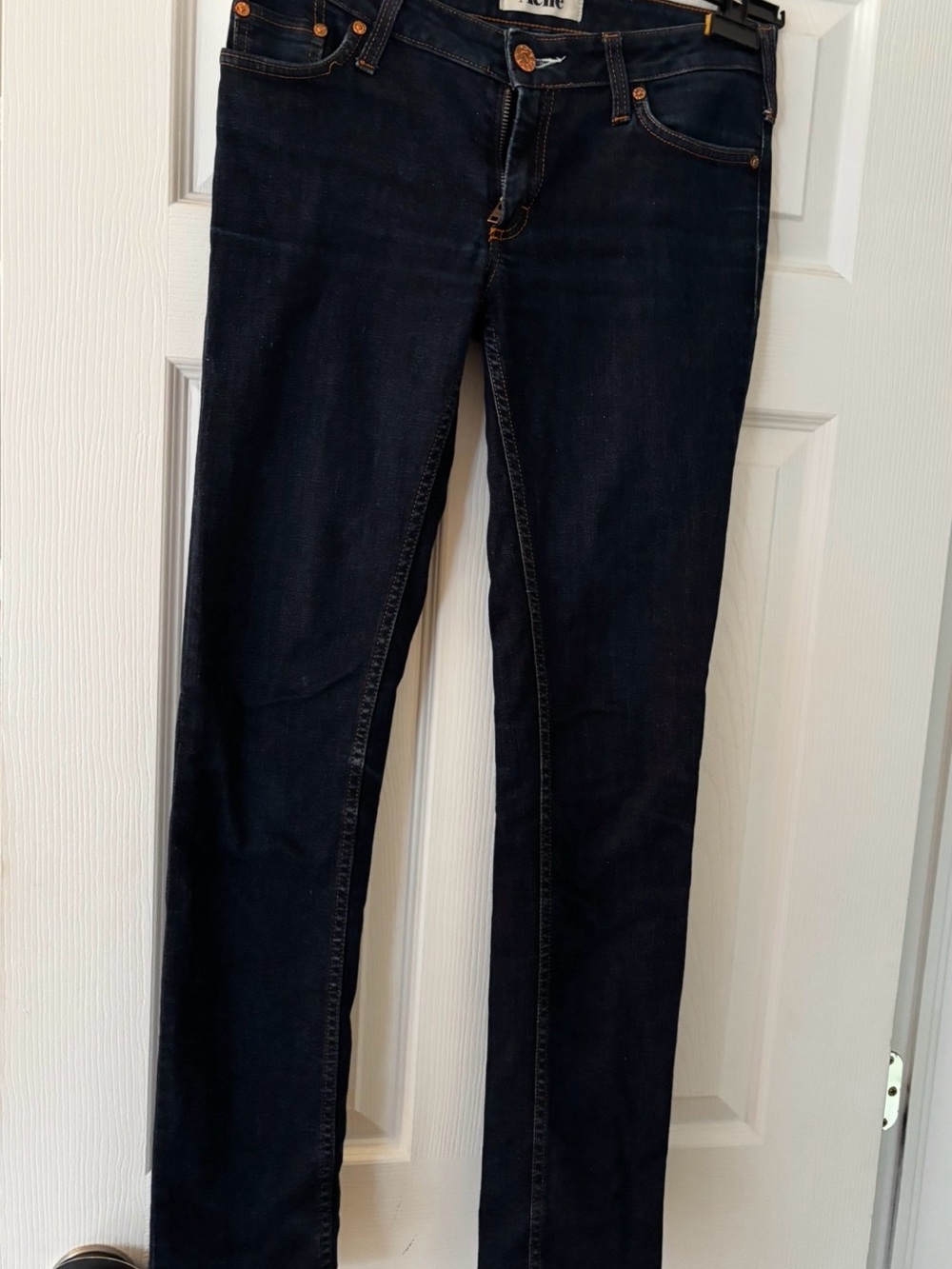 Acne Slim Skinny Jeans in Deep Indigo Black Wash
